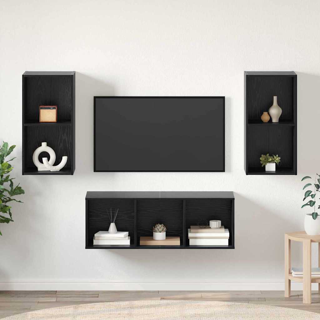 Ensemble de meubles TV 3 pcs Chêne noir Bois d'ingénierie - XIOS
