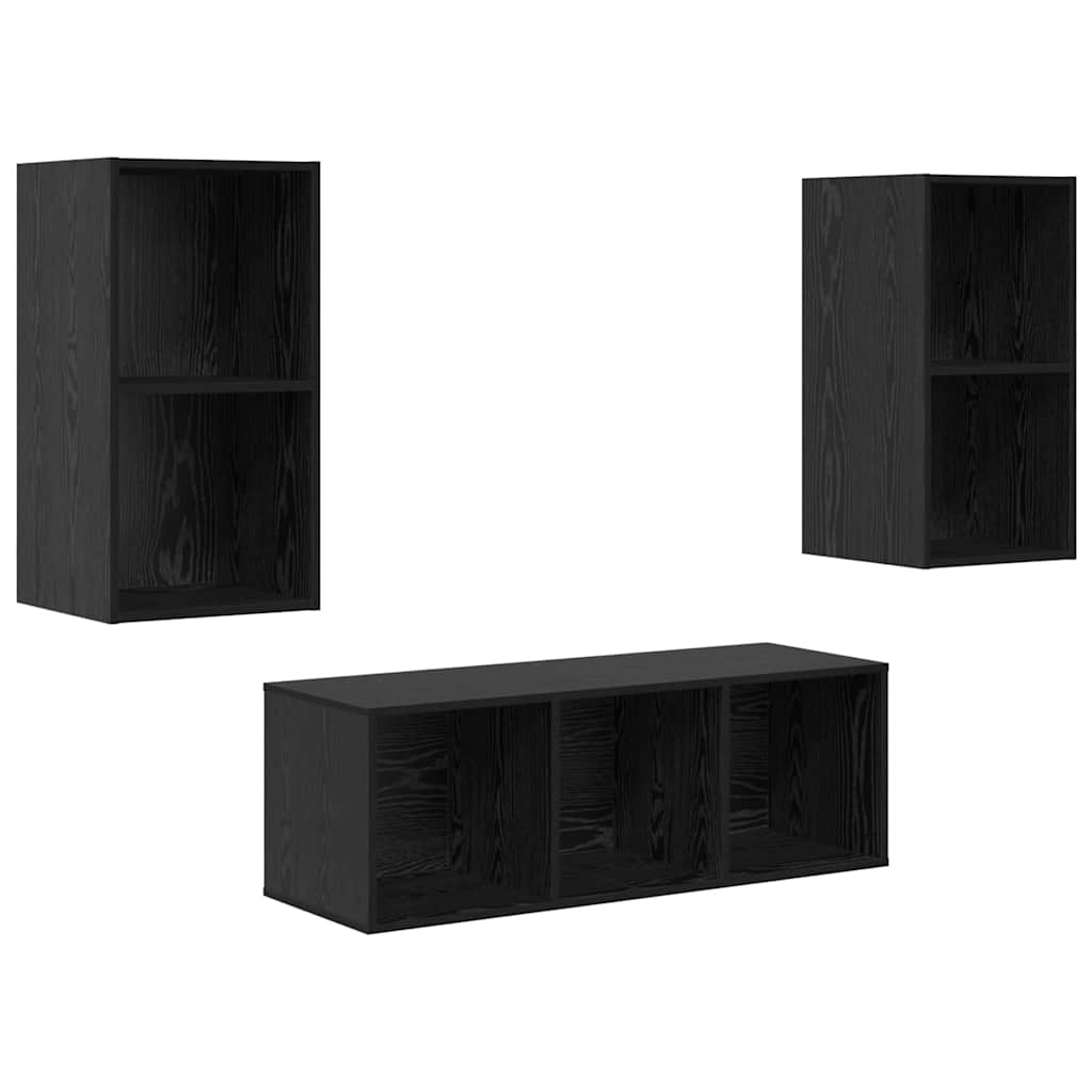 Ensemble de meubles TV 3 pcs Chêne noir Bois d'ingénierie - XIOS