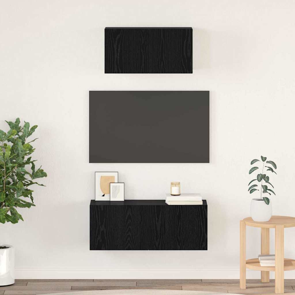 Ensemble meuble TV 2 pcs Chêne noir Bois d'ingénierie - XIOS