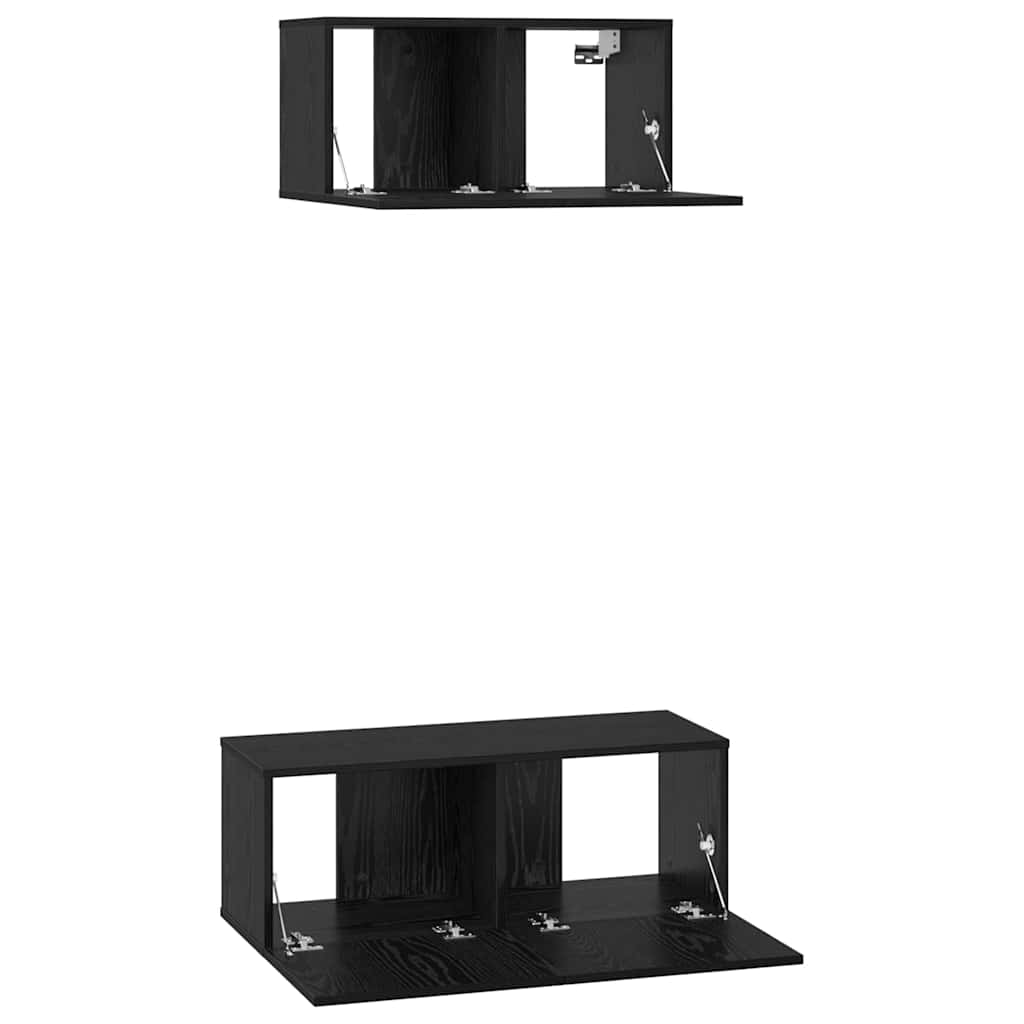Ensemble meuble TV 2 pcs Chêne noir Bois d'ingénierie - XIOS