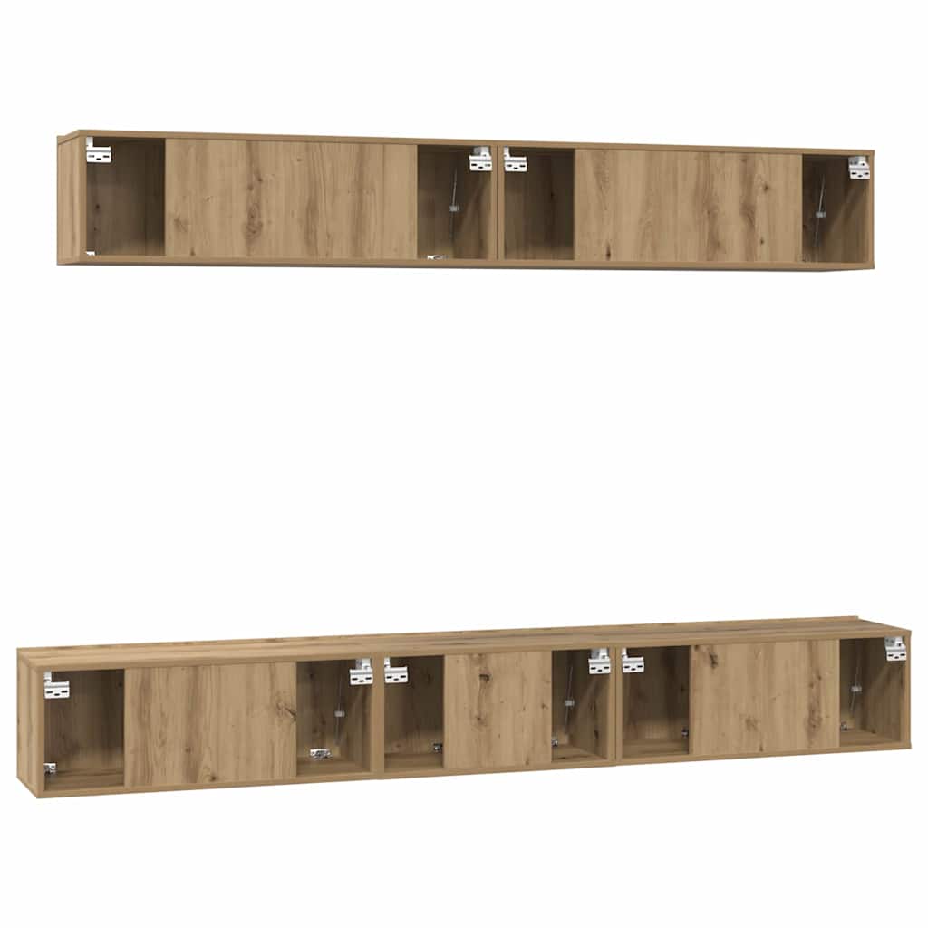 Ensemble meuble TV 5 pcs Chêne artisanal Bois d'ingénierie - XIOS