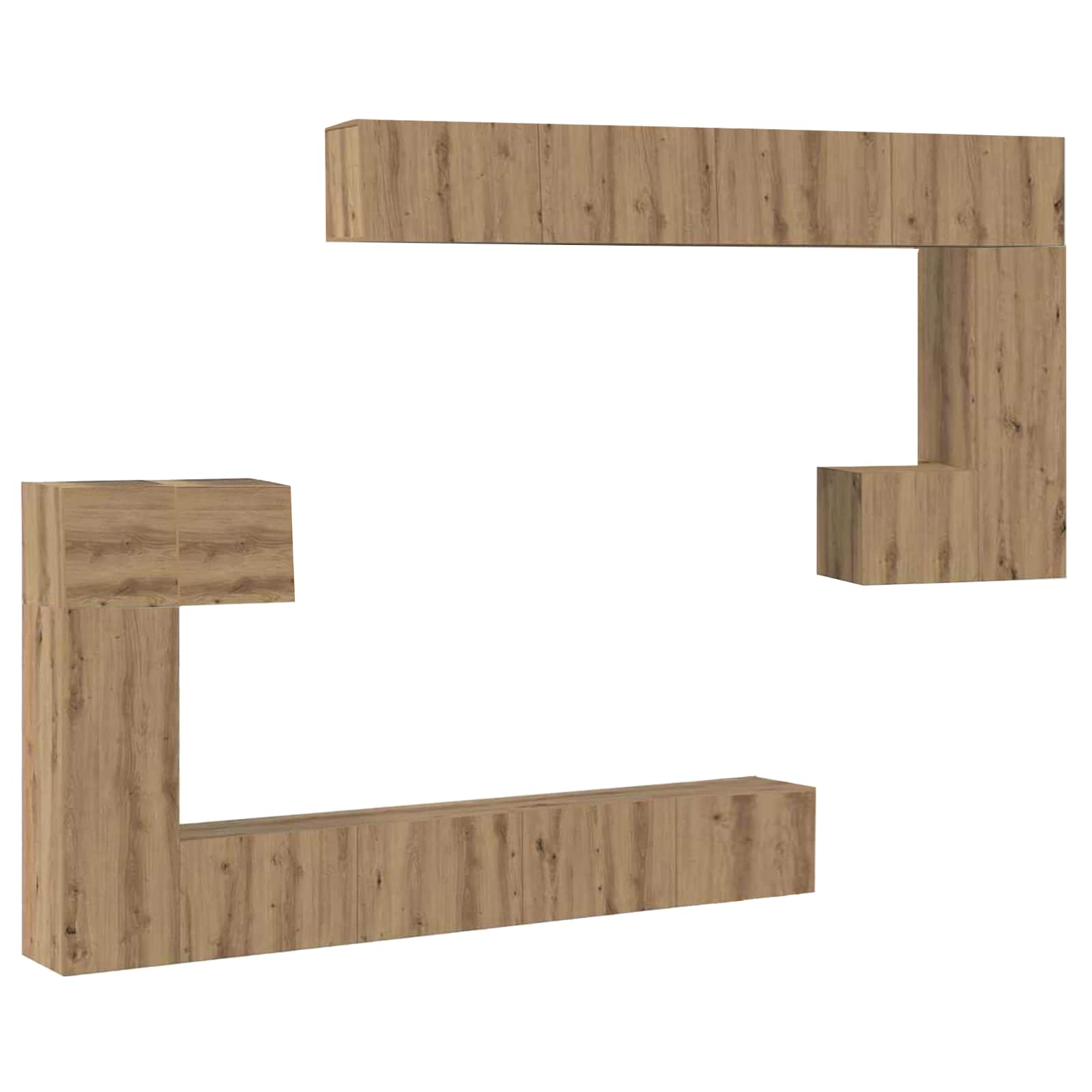 Unites TV Montage mural 4 pcs Chêne artisanal Bois d'ingénierie - XIOS