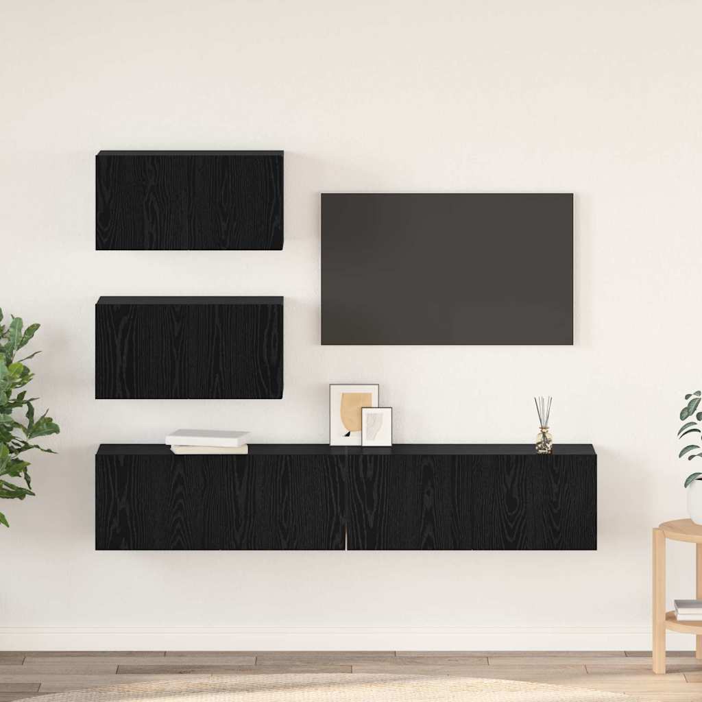 Ensemble meuble TV 4 pcs Chêne noir Bois d'ingénierie - XIOS