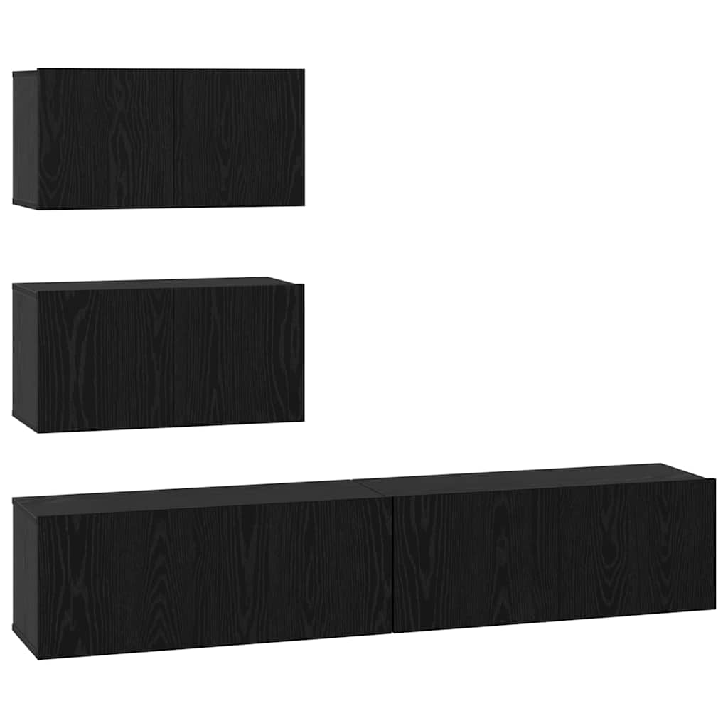 Ensemble meuble TV 4 pcs Chêne noir Bois d'ingénierie - XIOS