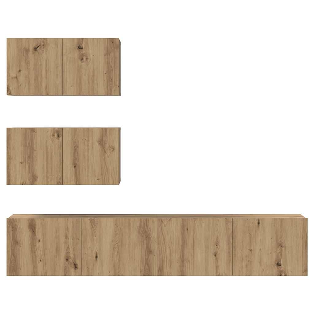 Ensemble meuble TV 4 pcs chêne artisanal Bois d'ingénierie - XIOS