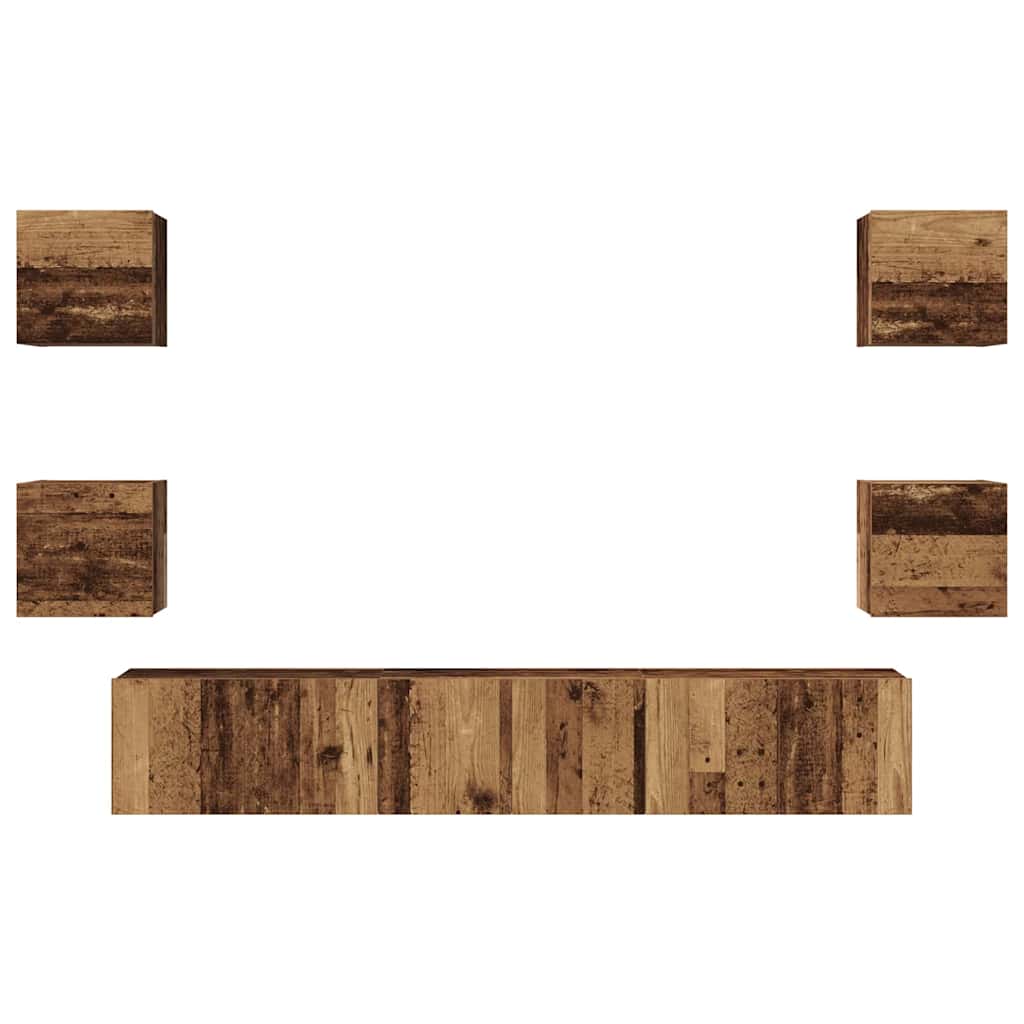 Ensemble meuble TV 7 pcs Bois ancien 60 x 30 x 30 cm - XIOS