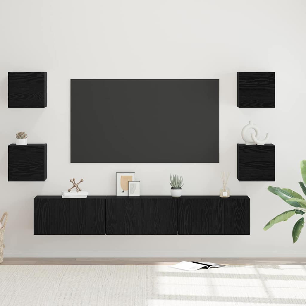 Ensemble meuble TV 7 pcs Chêne noir Bois d'ingénierie - XIOS