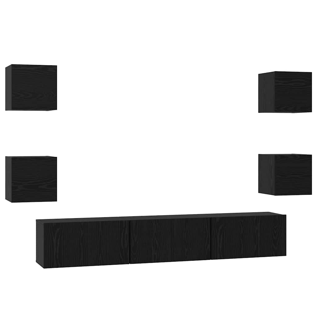 Ensemble meuble TV 7 pcs Chêne noir Bois d'ingénierie - XIOS