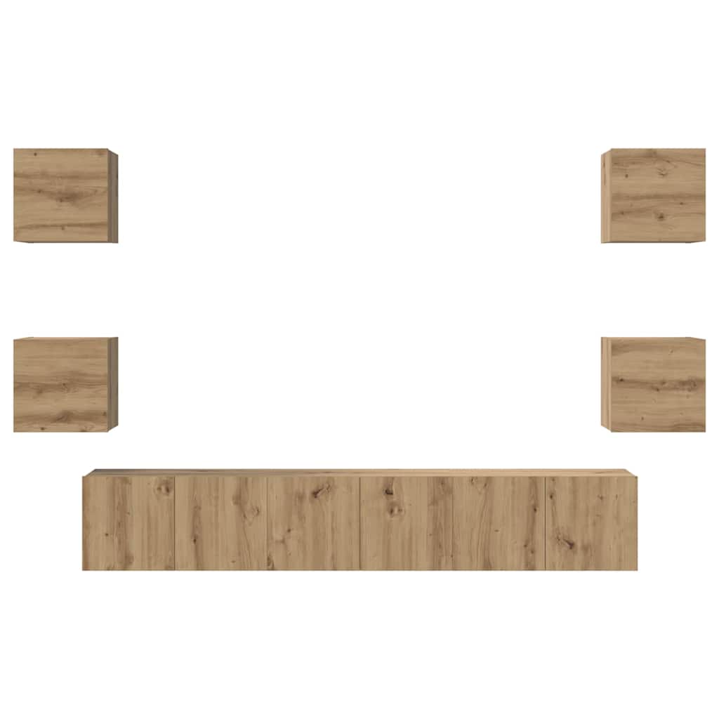 Ensemble meuble TV 7 pc Chêne artisanal Bois d'ingénierie