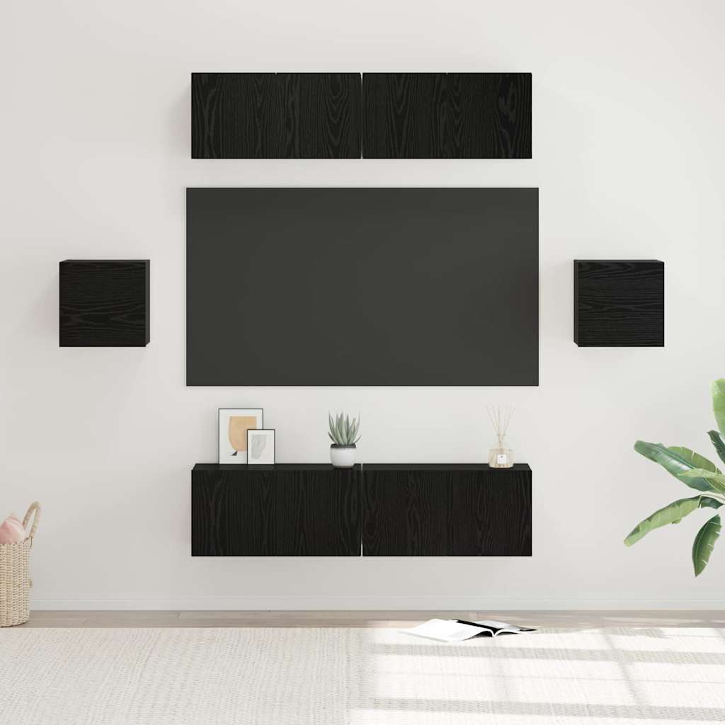 Ensemble meuble TV 6 pcs Chêne noir Bois d'ingénierie - XIOS