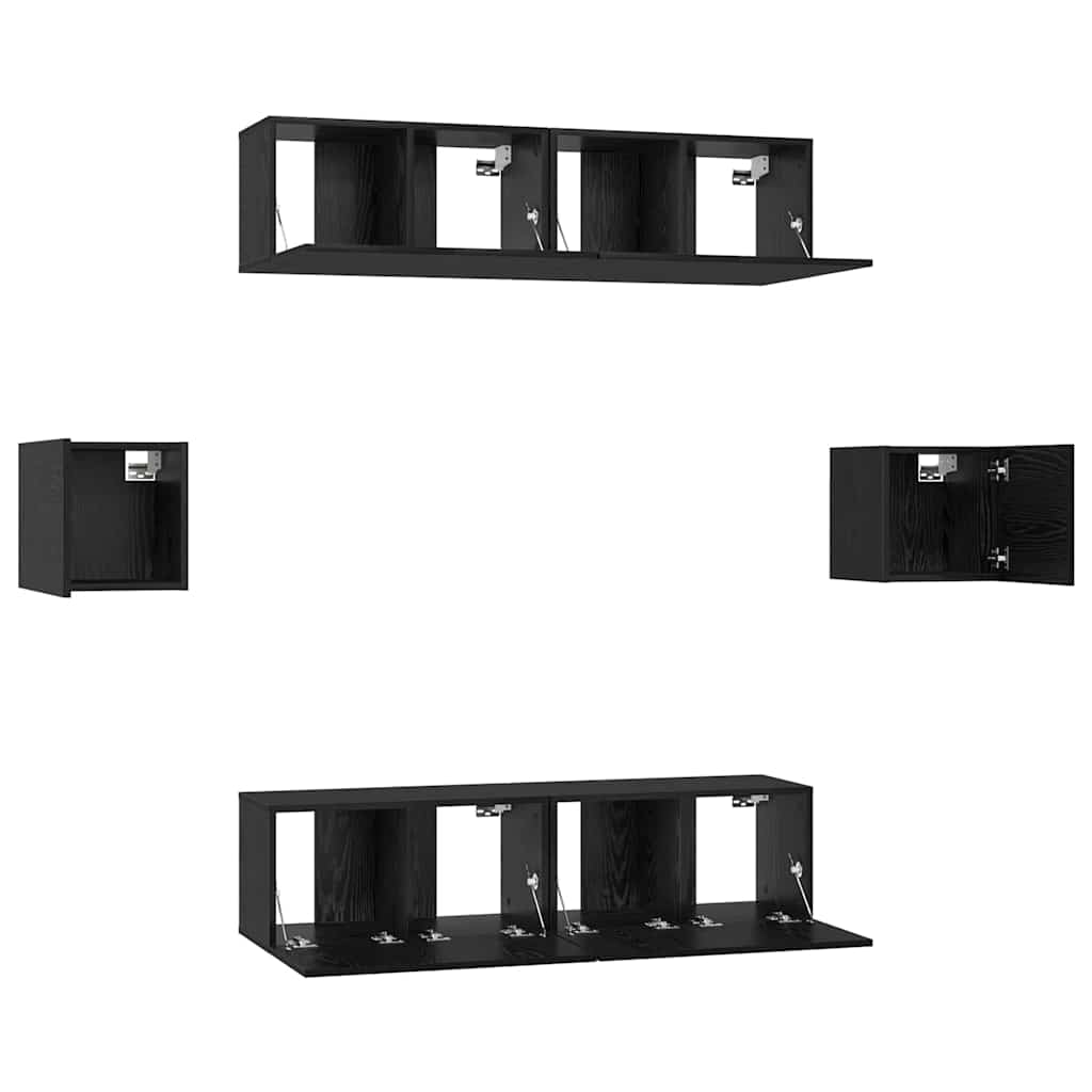 Ensemble meuble TV 6 pcs Chêne noir Bois d'ingénierie - XIOS