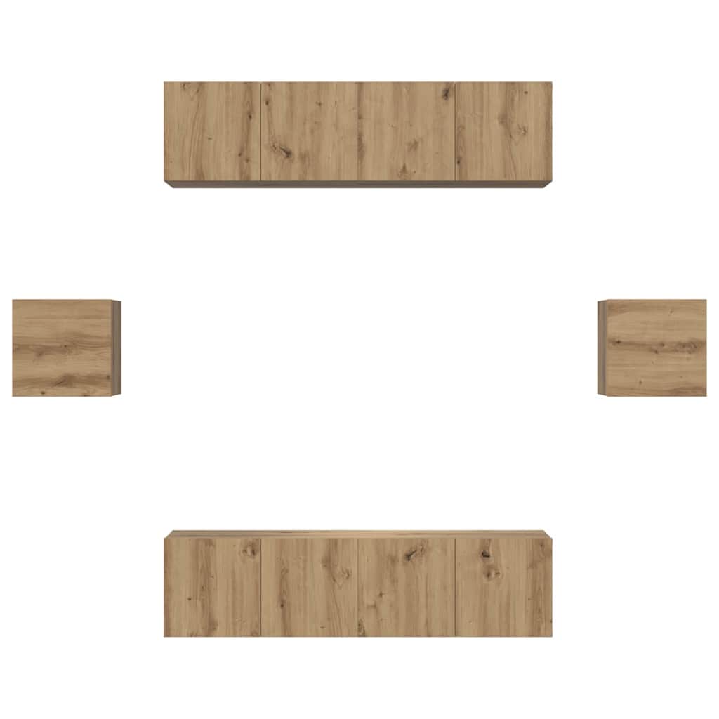 Ensemble meuble TV 6 pcs Chêne artisanal Bois d'ingénierie - XIOS