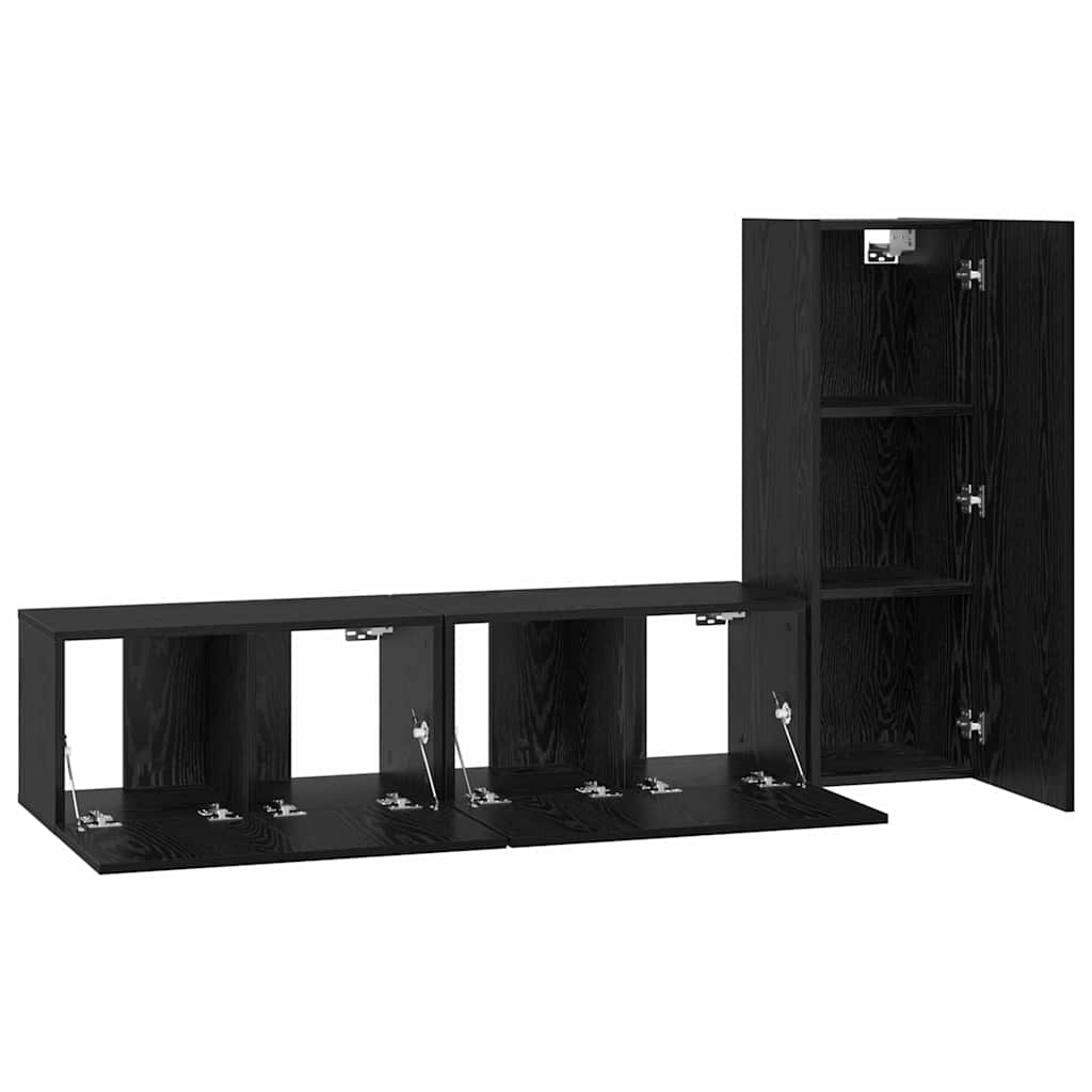 Ensemble meuble TV 3 pcs Chêne noir 60 x 30 x 30 cm - XIOS