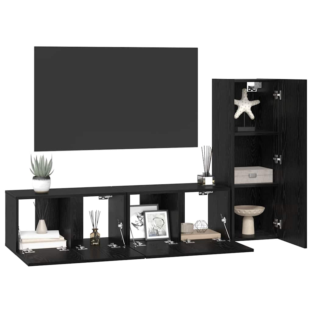 Ensemble meuble TV 3 pcs Chêne noir 60 x 30 x 30 cm - XIOS