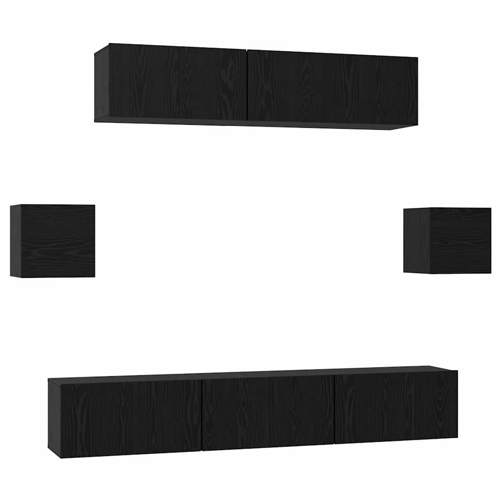 Ensemble meuble TV 7 pcs Chêne noir Bois d'ingénierie - XIOS