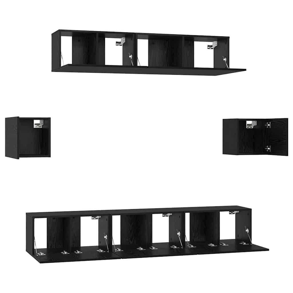 Ensemble meuble TV 7 pcs Chêne noir Bois d'ingénierie - XIOS