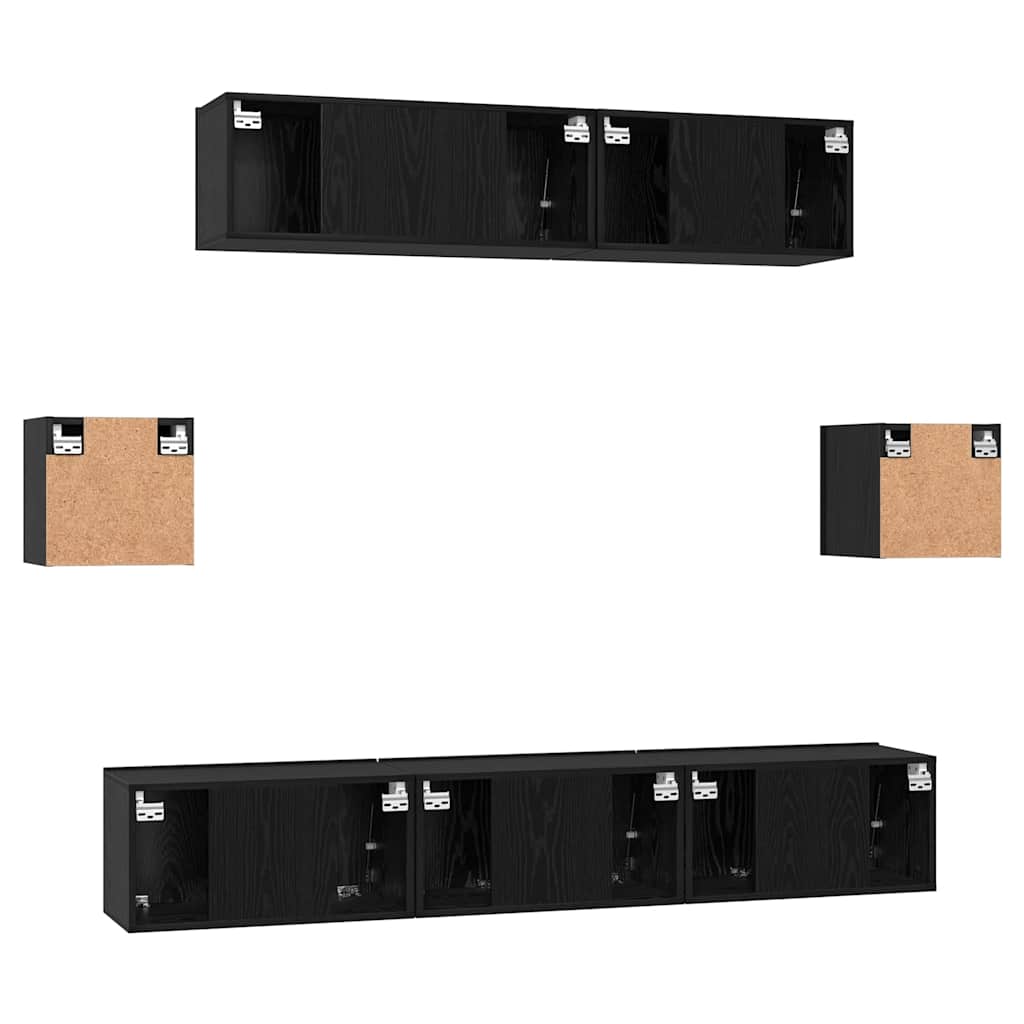 Ensemble meuble TV 7 pcs Chêne noir Bois d'ingénierie - XIOS