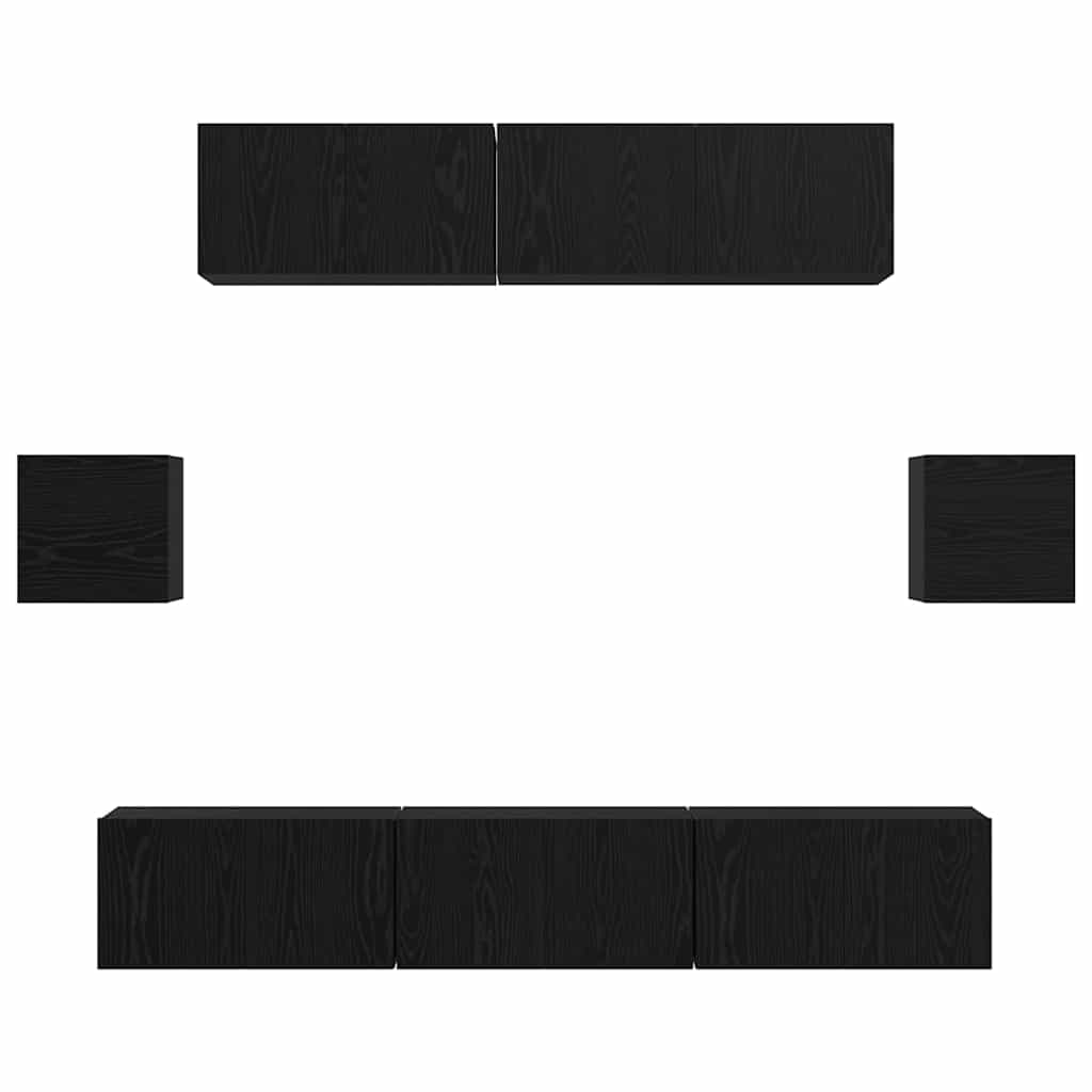 Ensemble meuble TV 7 pcs Chêne noir Bois d'ingénierie - XIOS