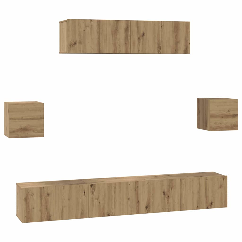 Ensemble meuble TV 7 pcs Chêne artisanal Bois d'ingénierie - XIOS