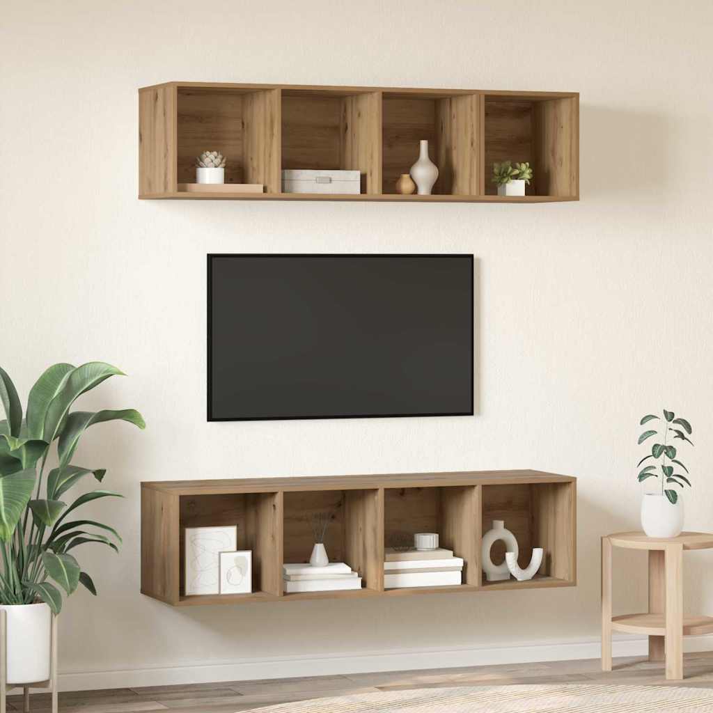 Ensemble de meubles TV chêne artisanal Bois d'ingénierie - XIOS