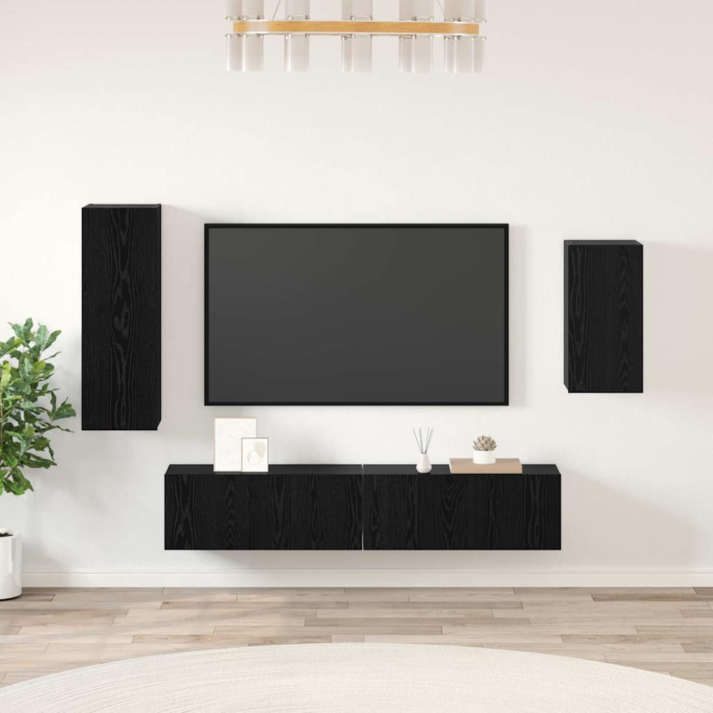 Ensemble meuble TV 4 pcs Chêne noir Bois d'ingénierie - XIOS
