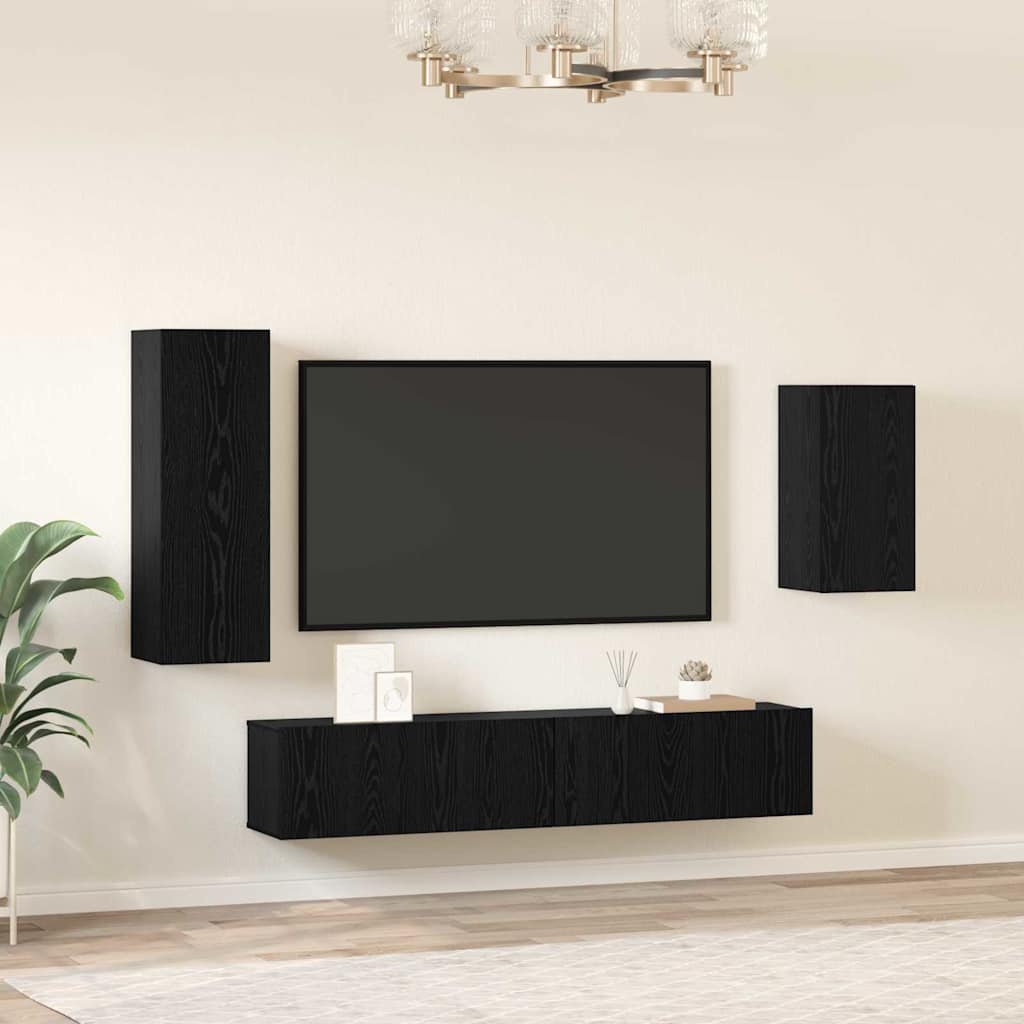 Ensemble meuble TV 4 pcs Chêne noir Bois d'ingénierie - XIOS