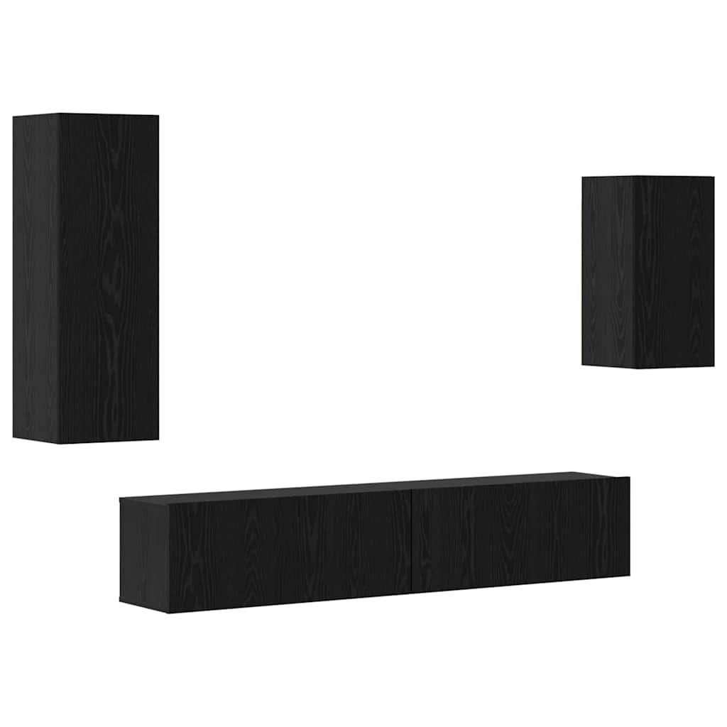 Ensemble meuble TV 4 pcs Chêne noir Bois d'ingénierie - XIOS