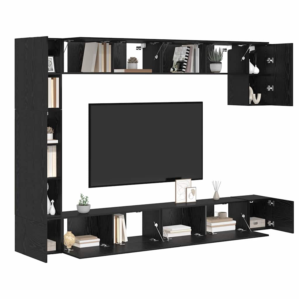 Ensemble meuble TV 9 pcs Chêne noir Bois d'ingénierie - XIOS