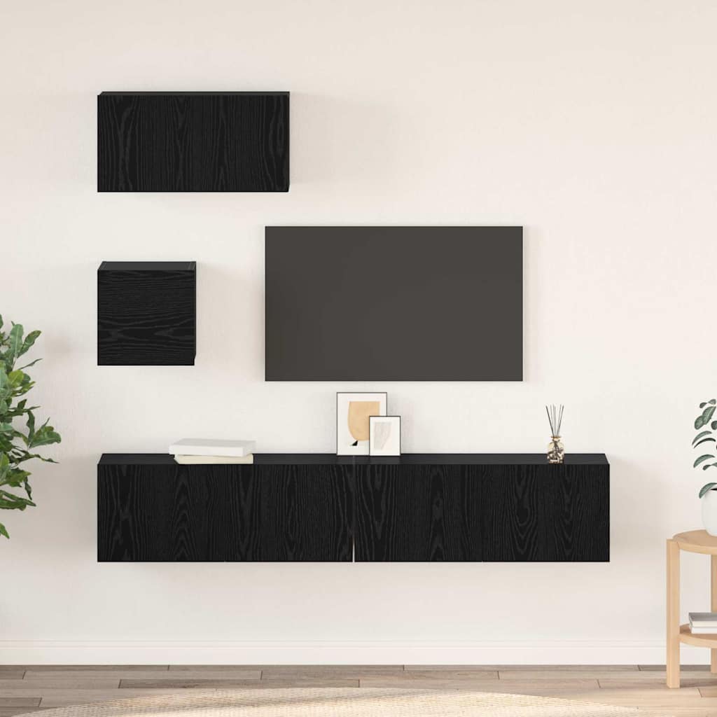 Ensemble meuble TV 4 pcs Chêne noir Bois d'ingénierie - XIOS