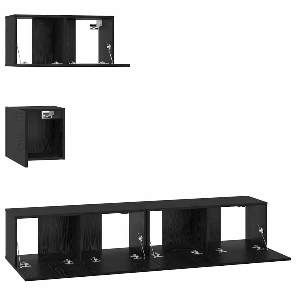 Ensemble meuble TV 4 pcs Chêne noir Bois d'ingénierie - XIOS