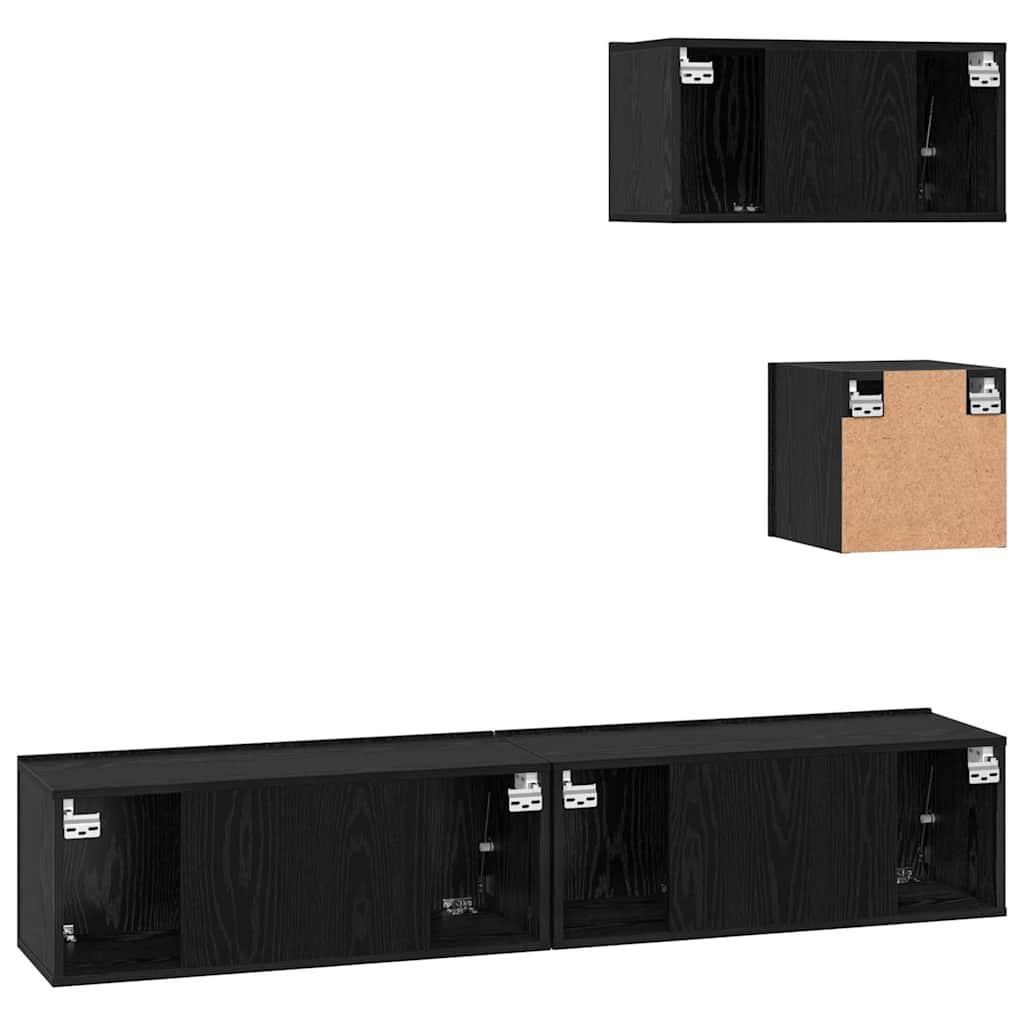 Ensemble meuble TV 4 pcs Chêne noir Bois d'ingénierie - XIOS