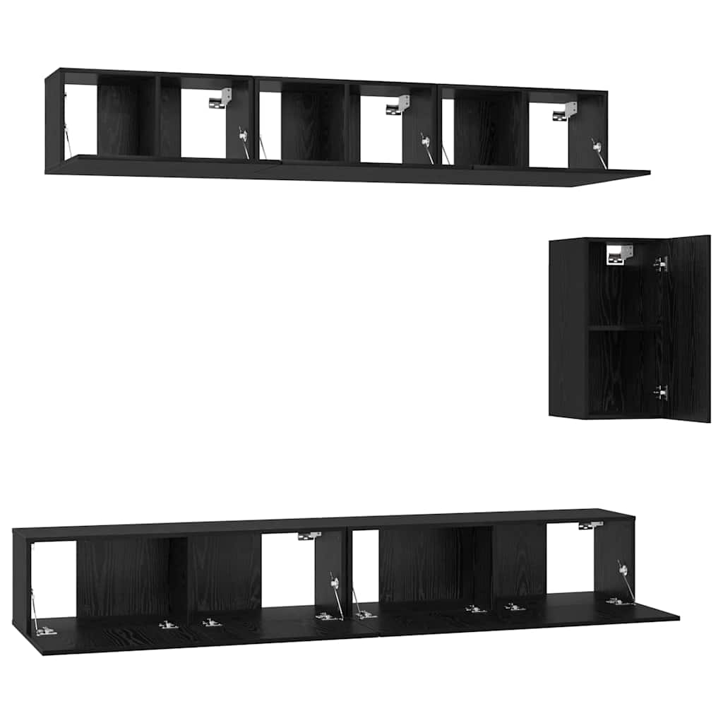 Ensemble meuble TV 6 pcs Chêne noir Bois d'ingénierie - XIOS