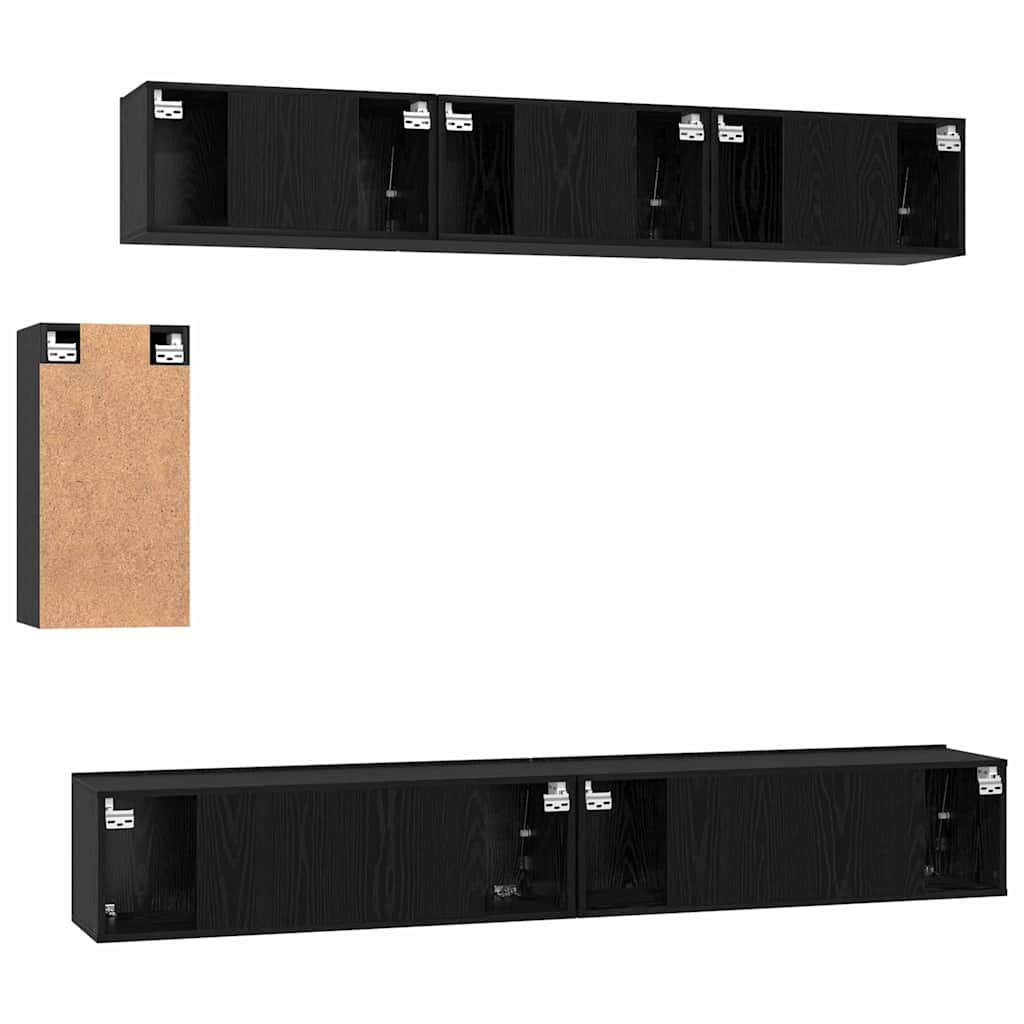 Ensemble meuble TV 6 pcs Chêne noir Bois d'ingénierie - XIOS