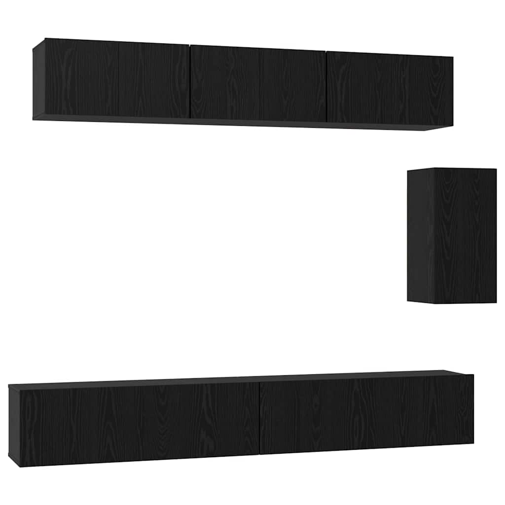 Ensemble meuble TV 6 pcs Chêne noir Bois d'ingénierie - XIOS