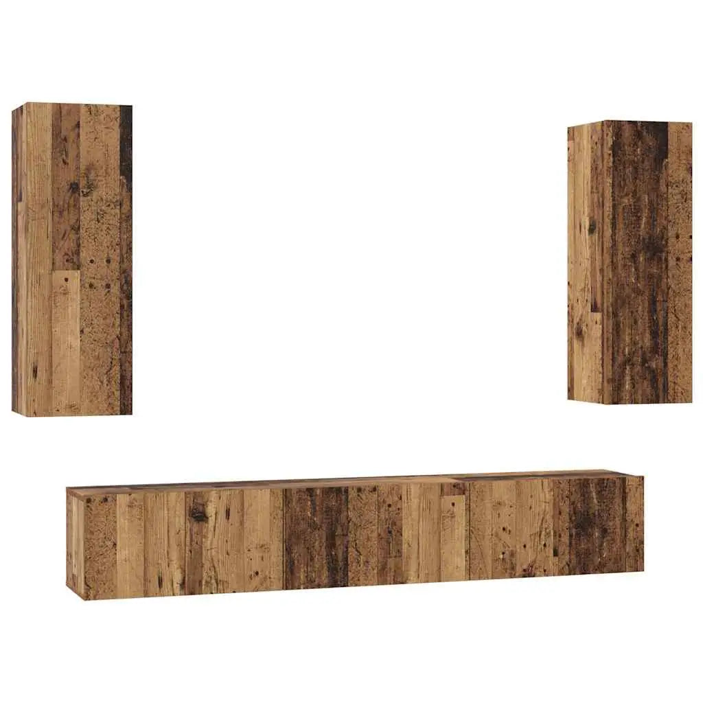 Ensemble meuble TV 5 pc Bois Ancien Bois d’ingénierie - XIOS