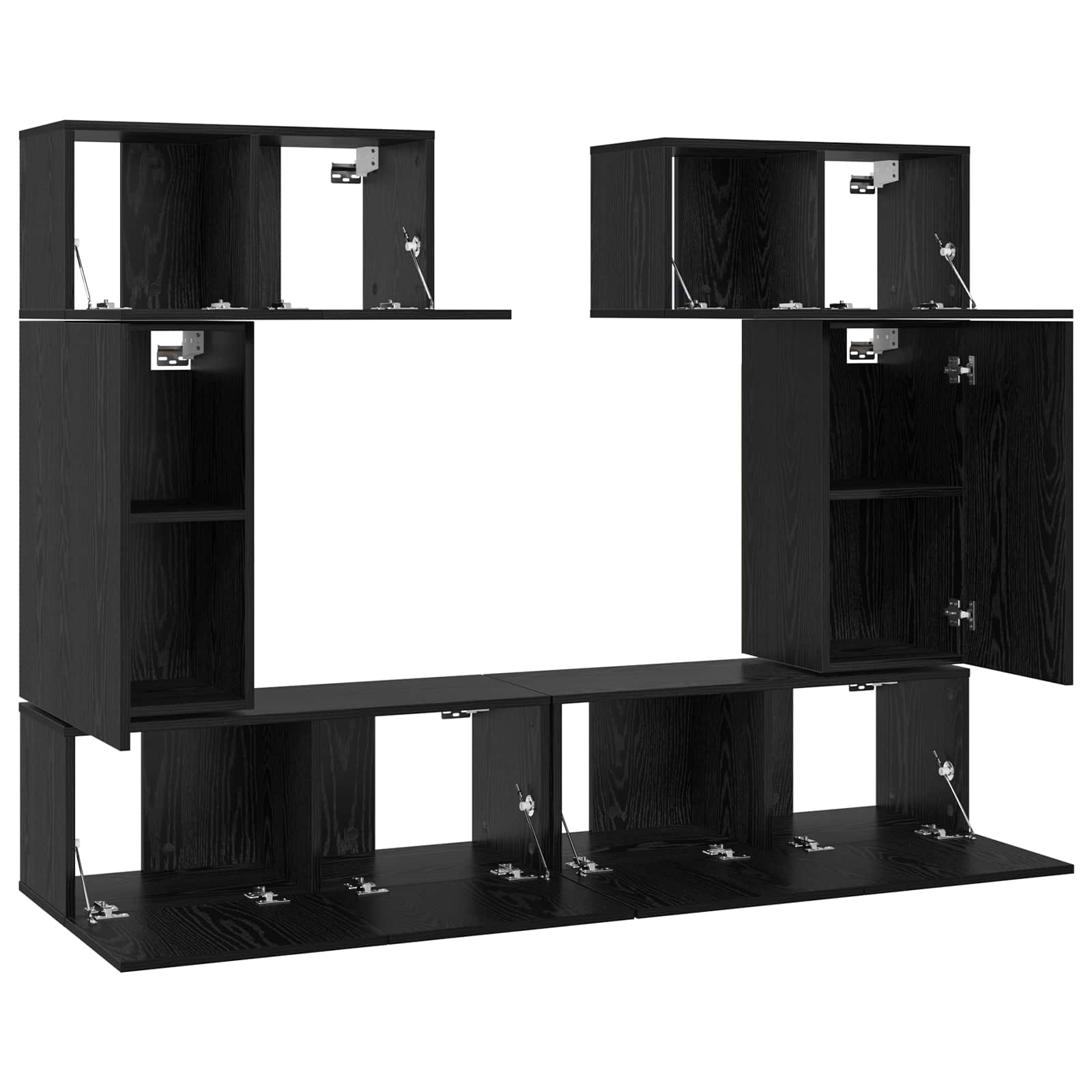 Ensemble meuble TV 6 pcs Chêne noir Bois d'ingénierie - XIOS