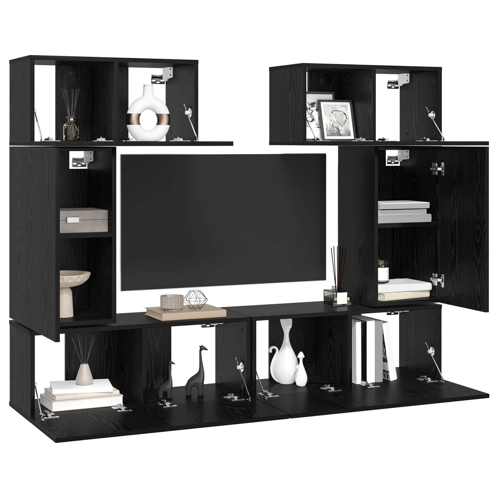 Ensemble meuble TV 6 pcs Chêne noir Bois d'ingénierie - XIOS