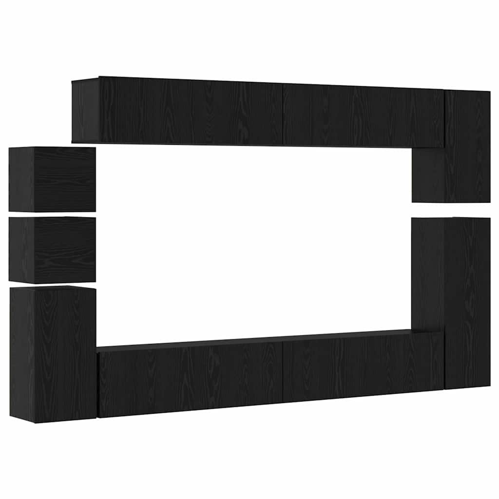 Ensemble meuble TV 9 pcs Chêne noir Bois d'ingénierie - XIOS