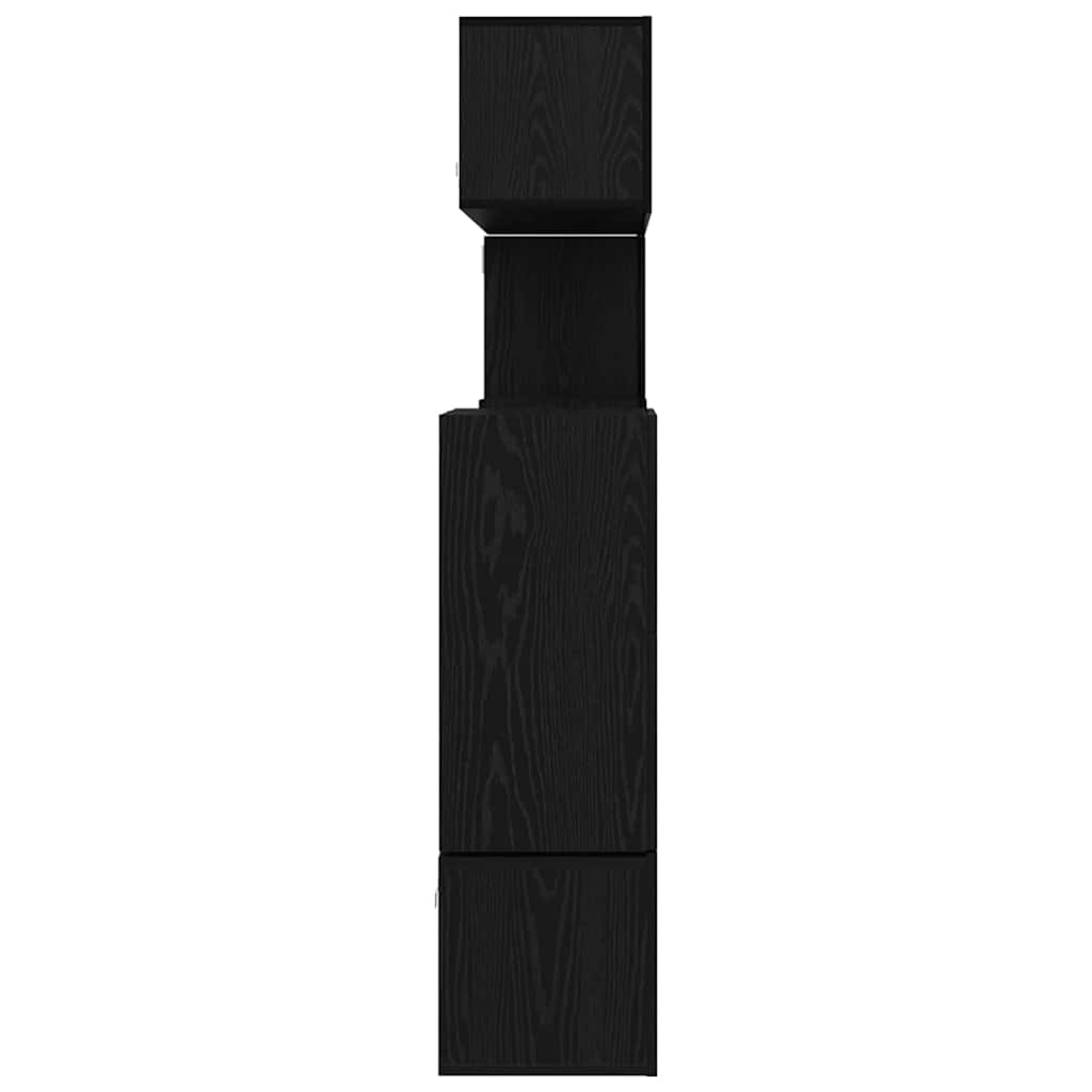 Unites TV Montage mural 4 pcs Chêne noir Bois d'ingénierie - XIOS