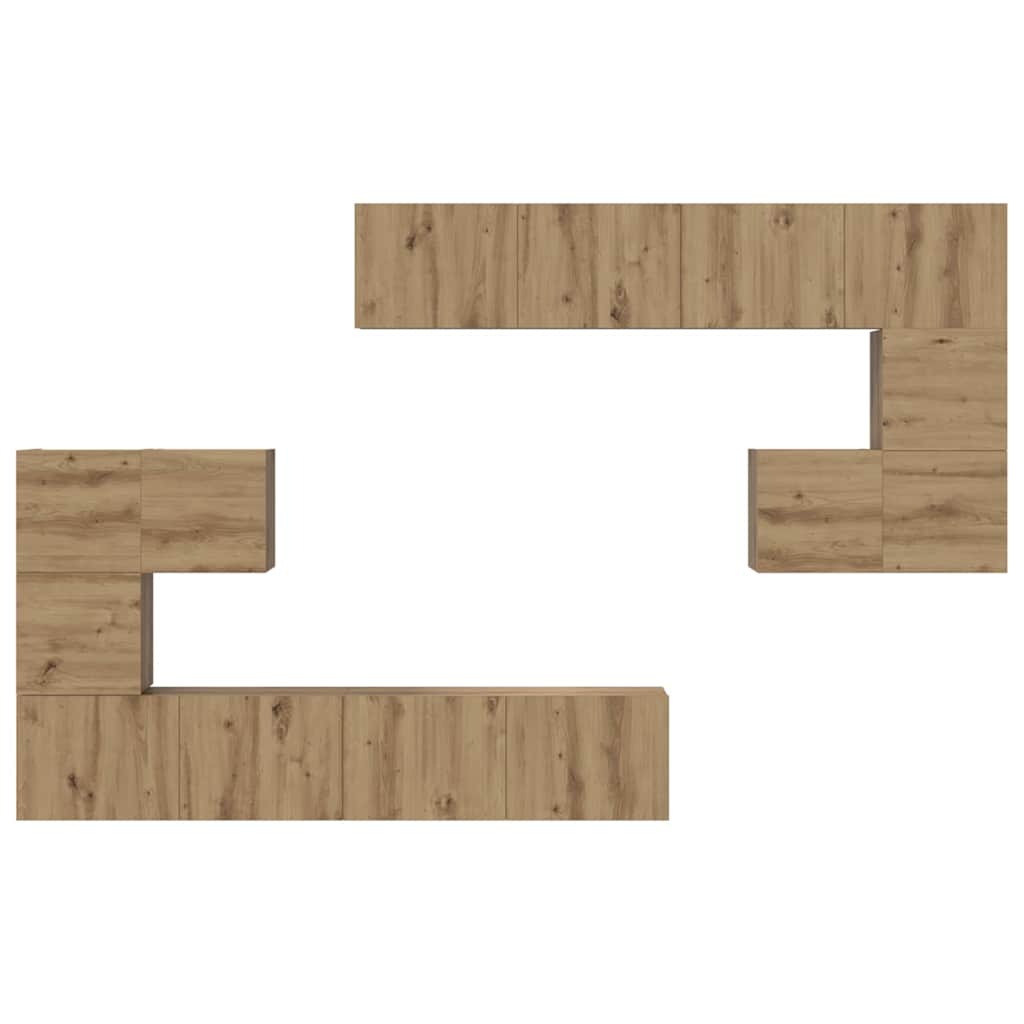 Unites TV Montage mural 4 pcs Chêne artisanal Bois d'ingénierie - XIOS