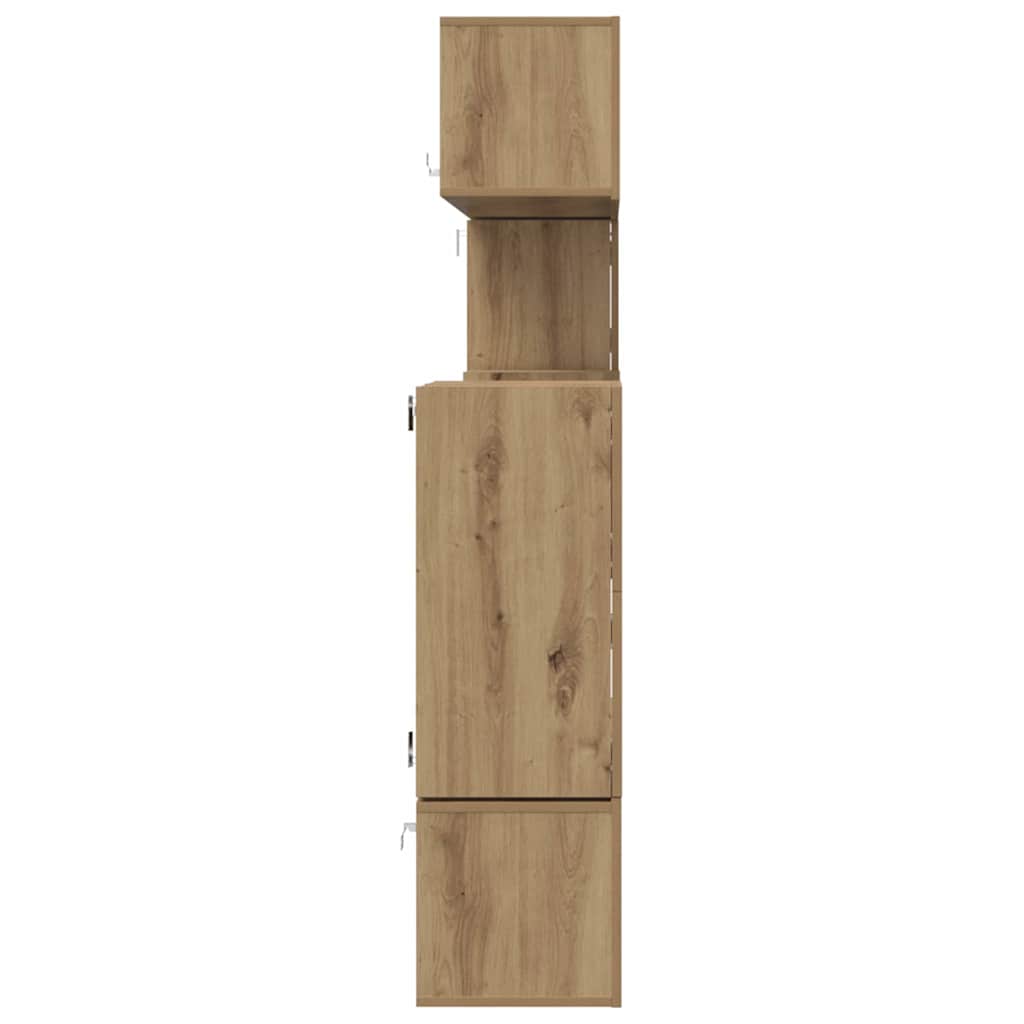 Unites TV Montage mural 4 pcs Chêne artisanal Bois d'ingénierie - XIOS