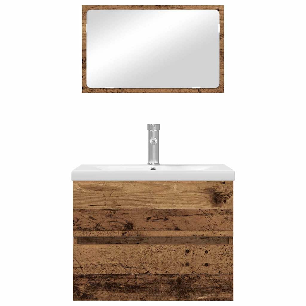 Ensemble de mobilier de salle de bain 3 pièces Bois Ancien
