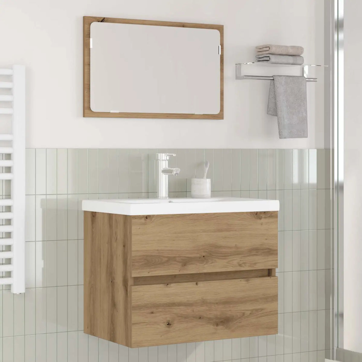 Ensemble de mobilier de salle de bain 3 pièces Chêne artisanal - XIOS