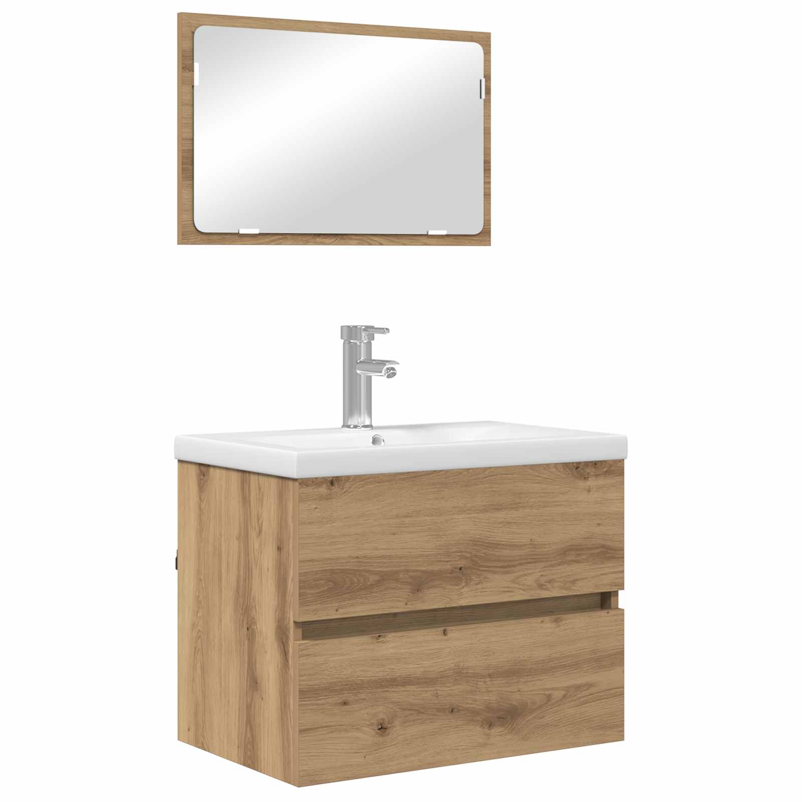 Ensemble de mobilier de salle de bain 3 pc Chêne artisanal