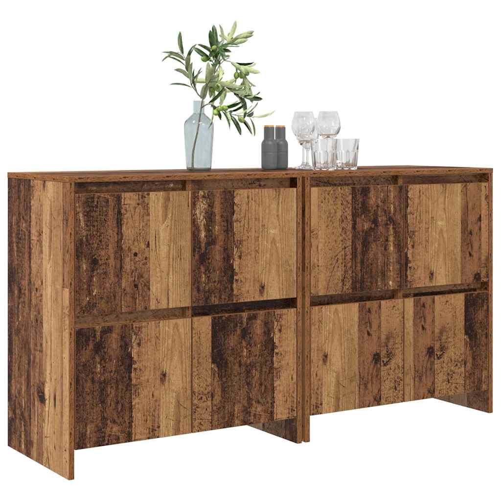 Buffets 2 pcs Bois ancien 70 x 41 x 75 cm Bois d'ingénierie - XIOS