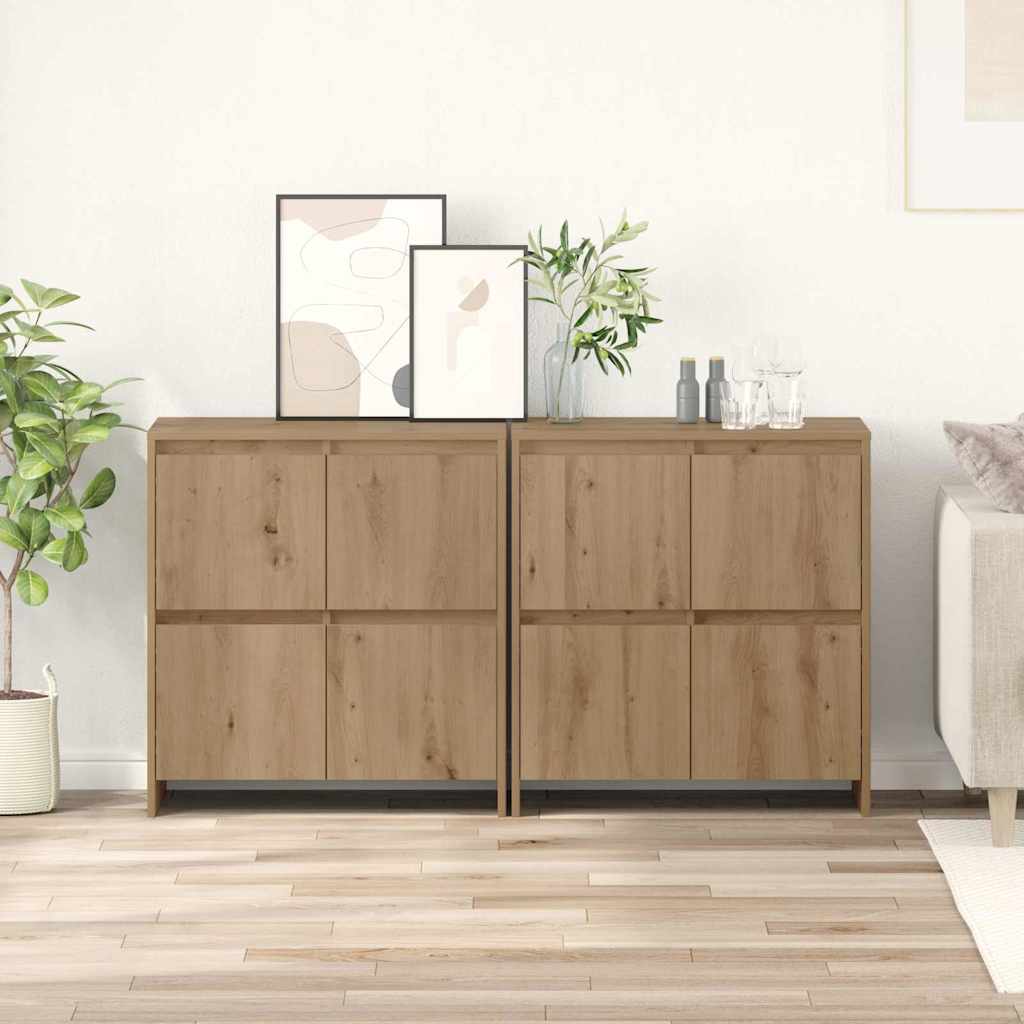 Buffets 2 pcs chêne artisanal 70 x 41 x 75 cm Bois d'ingénierie - XIOS