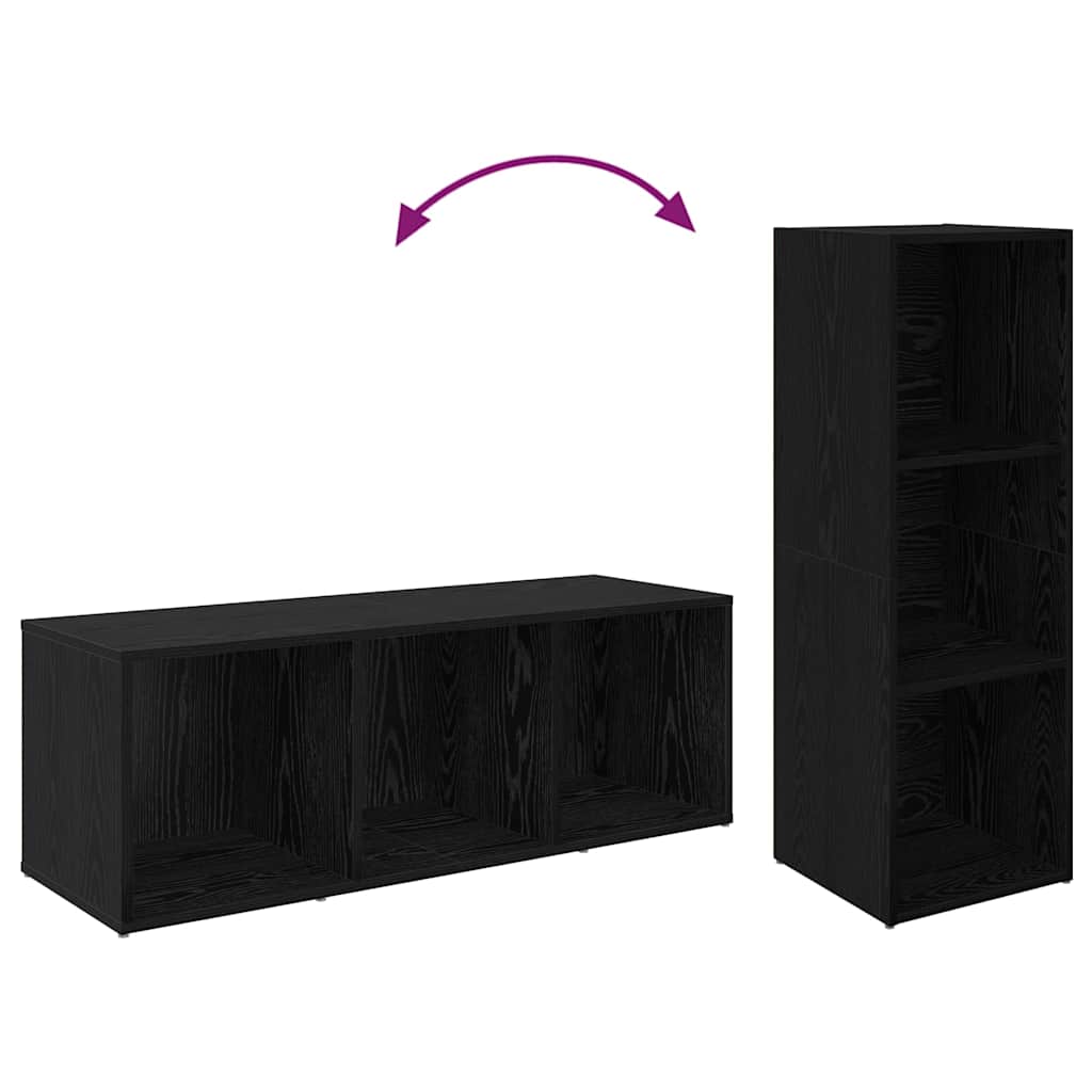 Meuble TV 4 pcs Chêne noir 37 x 35 x 107.5 cm Bois stratifié - XIOS