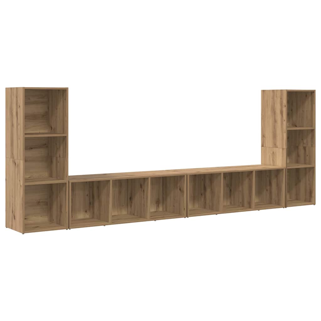 Ensemble meuble TV 4 pc Chêne artisanal Bois d'ingénierie