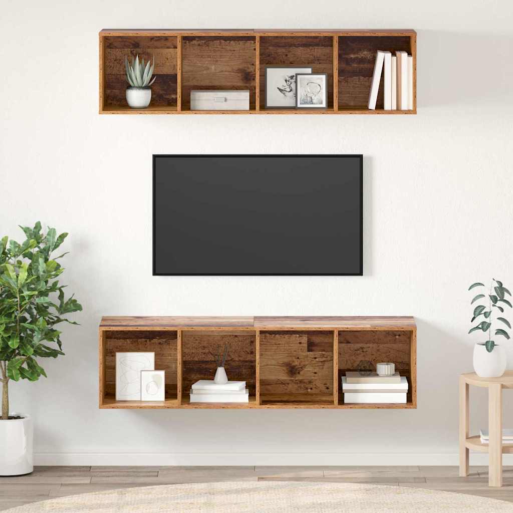 Ensemble meuble TV 2 pcs Bois ancien 37 x 37 x 142.5 cm - XIOS