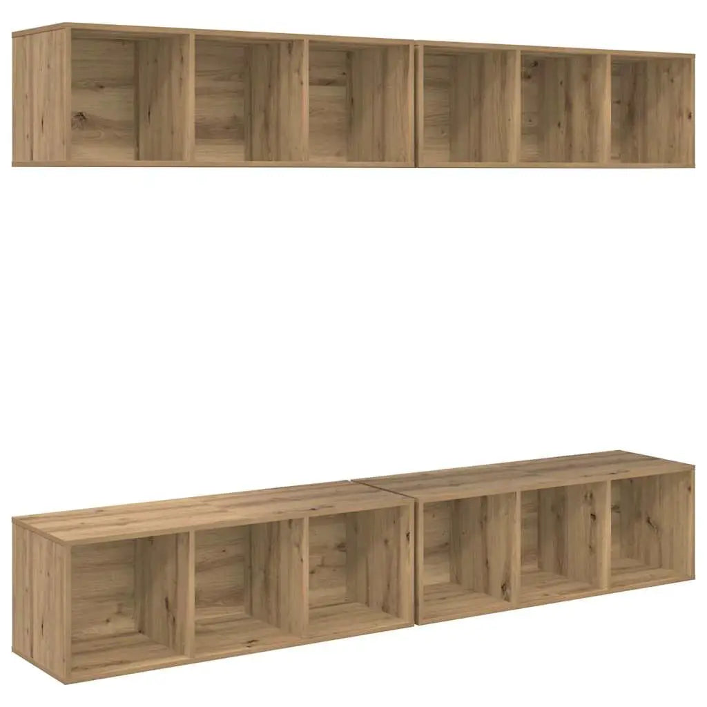 Ensemble meuble TV 4 pc Chêne artisanal Bois d’ingénierie - XIOS